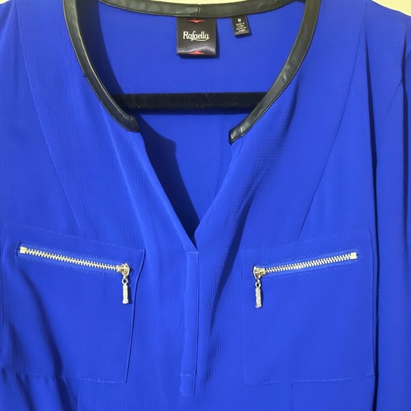 Rafaella Royal Blue Blouse with Zipper Accents - Picture 5 of 9